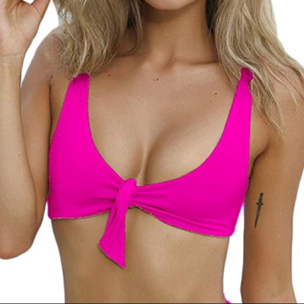 Pink Knot Bikini Top